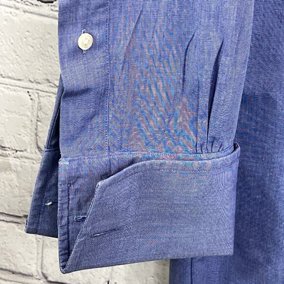 Brooks Brothers Mens Dress Shirt Blue Size 15 Sleeve 32 Button Up Cuff Sleeve - Picture 4 of 8